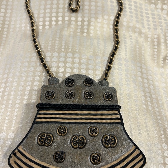 Black and Gold Women's Box Bag - Picture 2 of 6